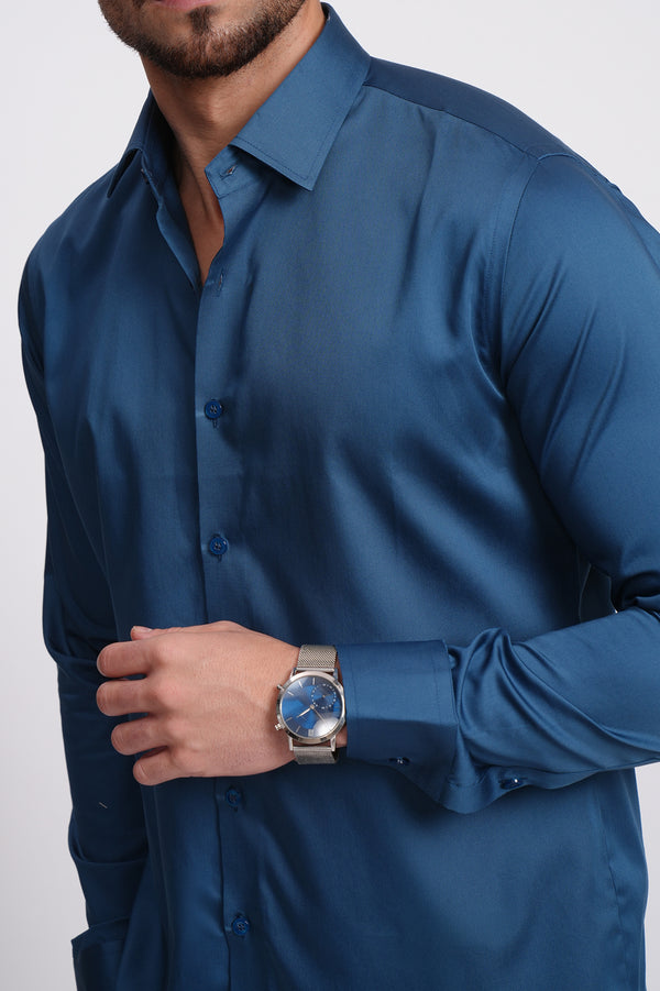 Teal Blue Formal Shirt
