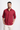 Red Linen Relaxed Fit Shirt With Invisible Placket