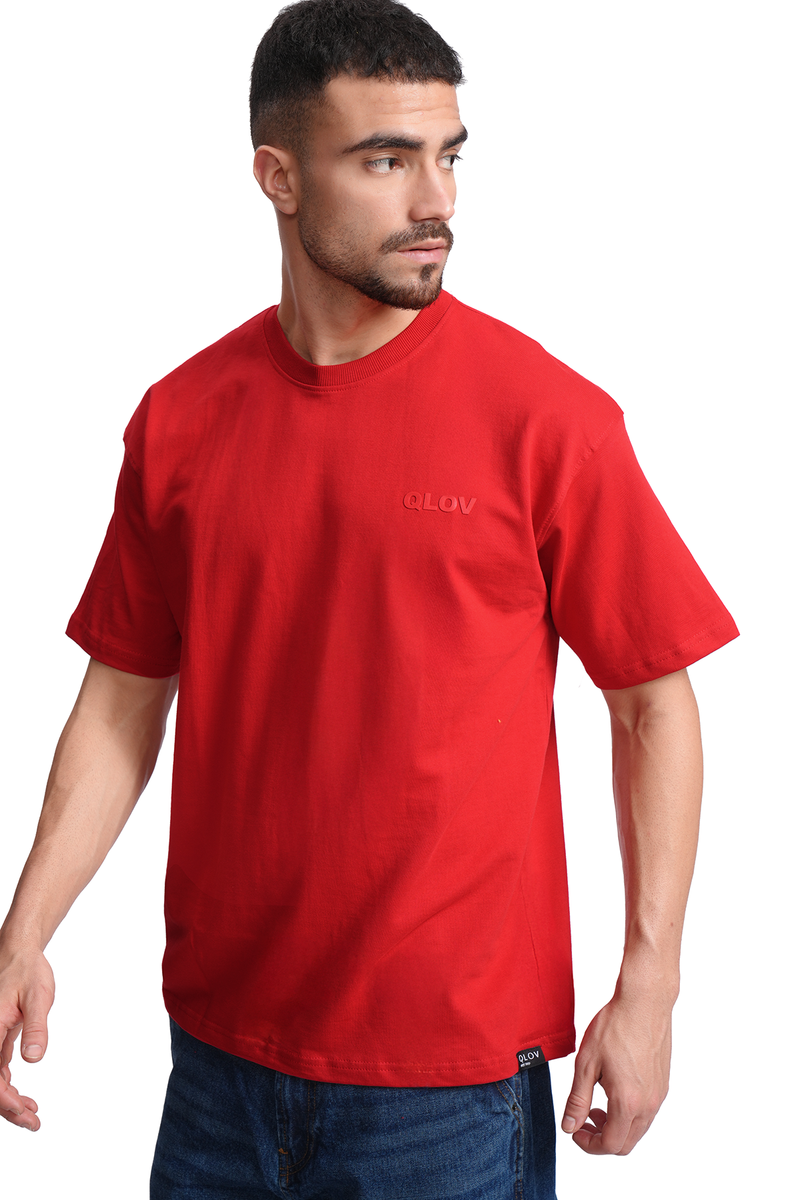 Solid (Red) Oversized T-Shirt