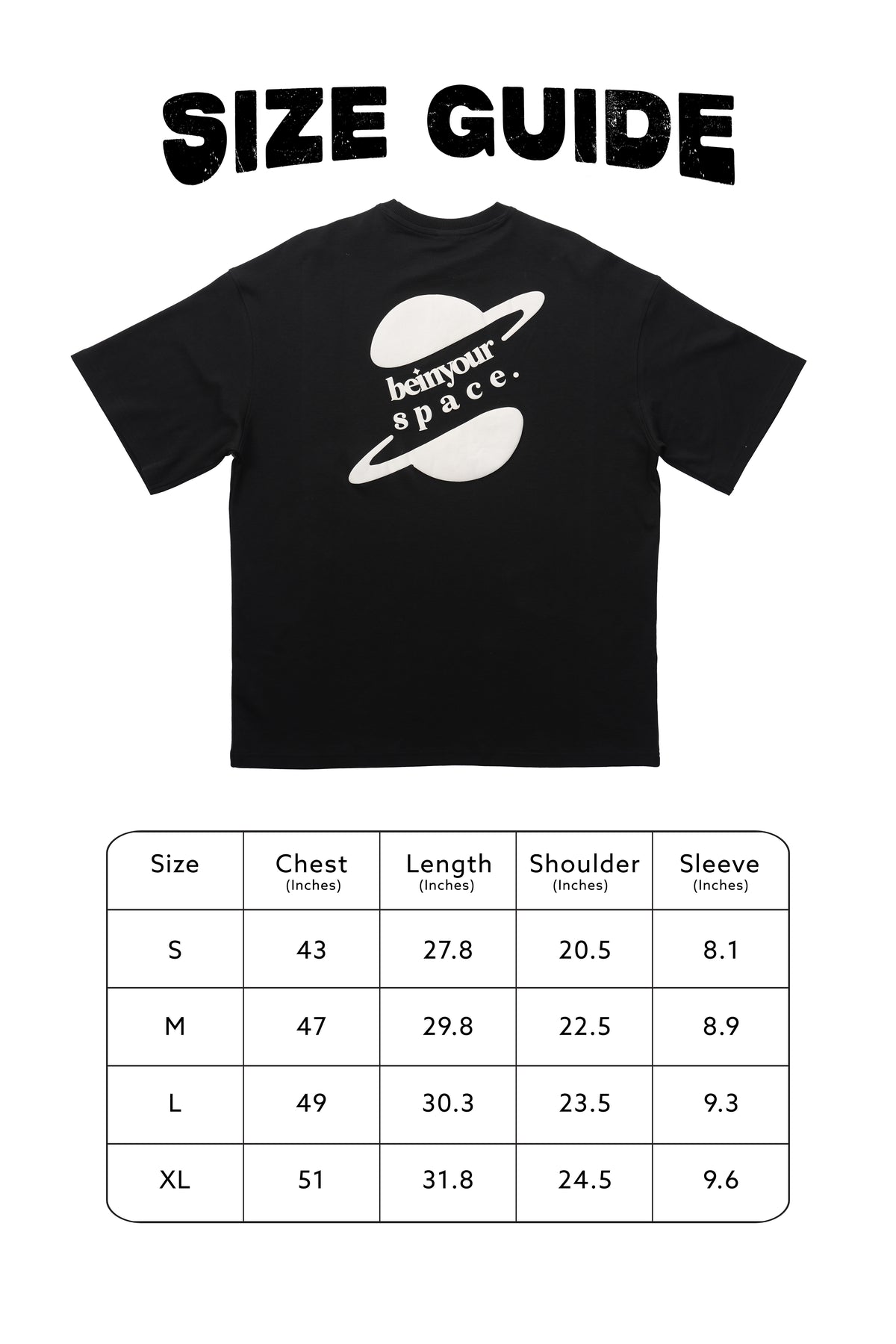 Be In Your Space (Black) Oversized T-Shirt
