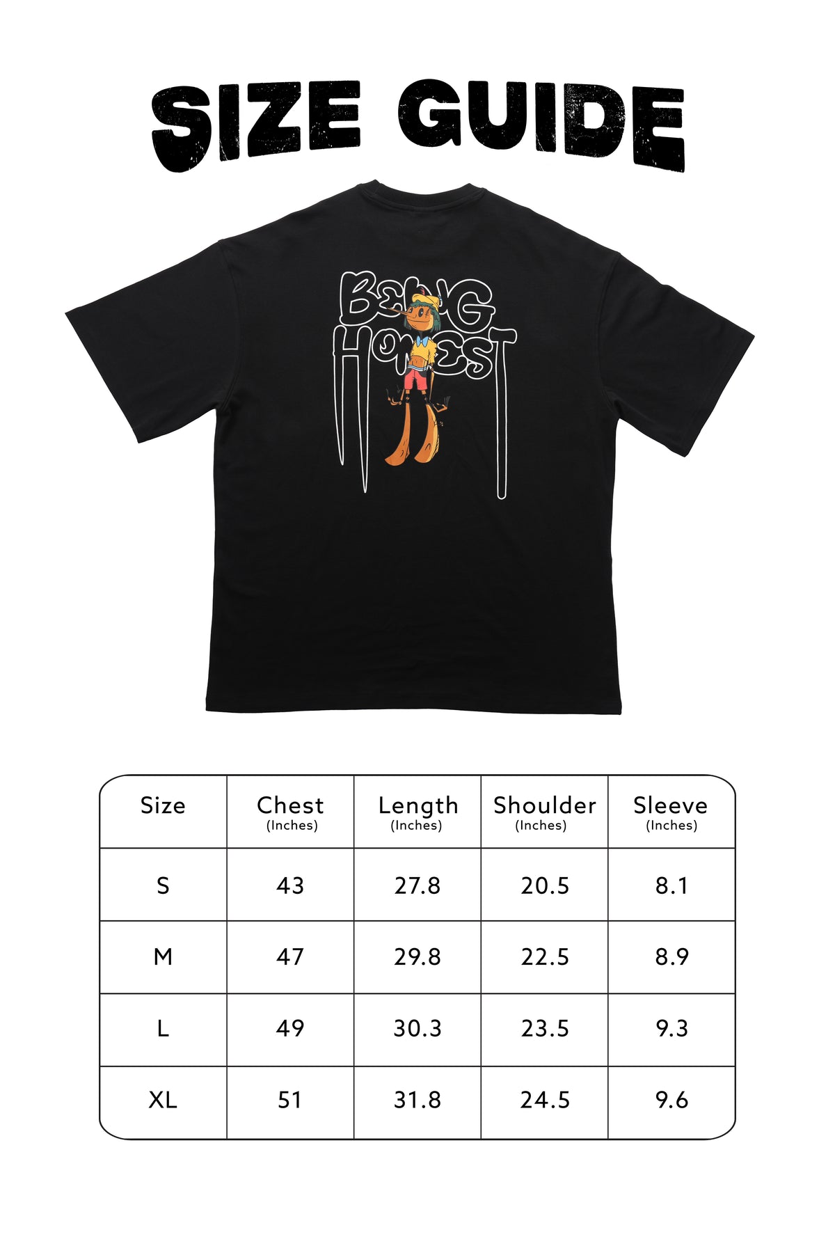 Being Honest (Black) Oversized T-Shirt